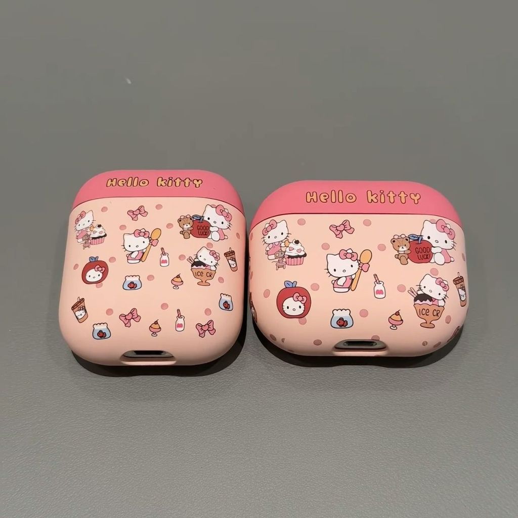 ขนมหวาน Hello Kitty เหมาะสําหรับ airpods4 เคสป้องกัน Apple 1/2 รุ่นชุดหูฟังไร้สายบลูทูธกรณี pro3 รุ่
