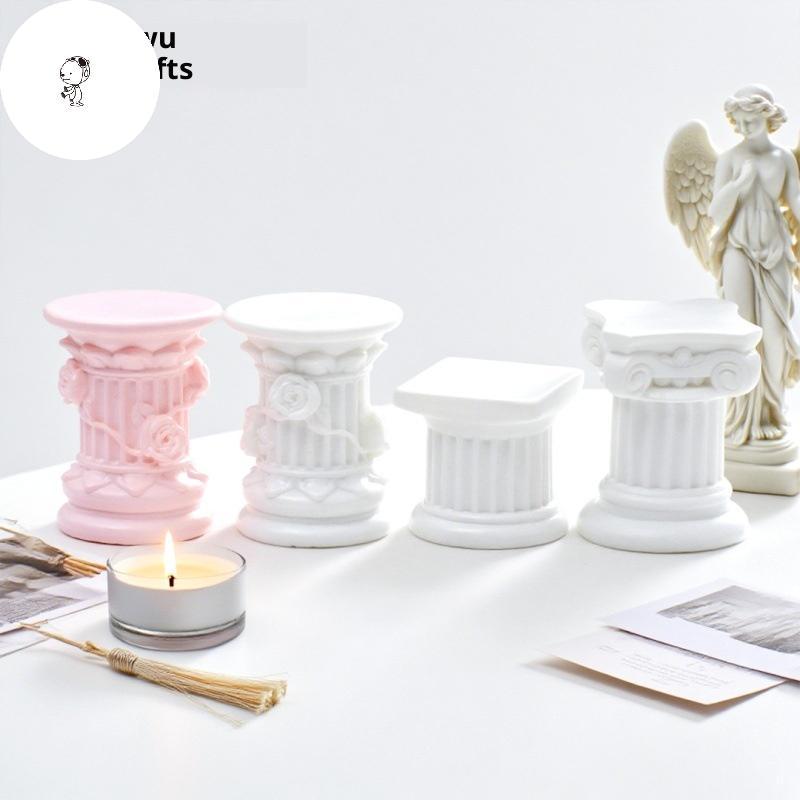 MOE เสาโรมันคอลัมน์กรีกรูปปั้นแท่นเทียนแท่นวางหุ่นประติมากรรมในร่มบ้าน Dinning Room สวนทิวทัศน์ตกแต่