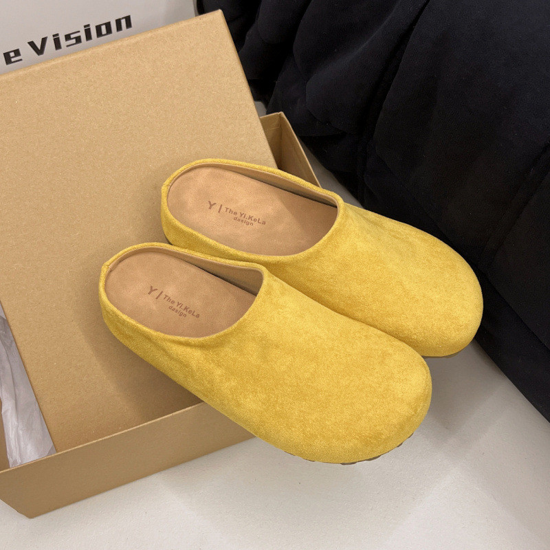 EZNA หนา Soled Half-Top Birkenstock รองเท้าผู้หญิงสวมใส่ด้านนอก 2025 ฤดูใบไม้ผลิฤดูใบไม้ร่วง Baotou 