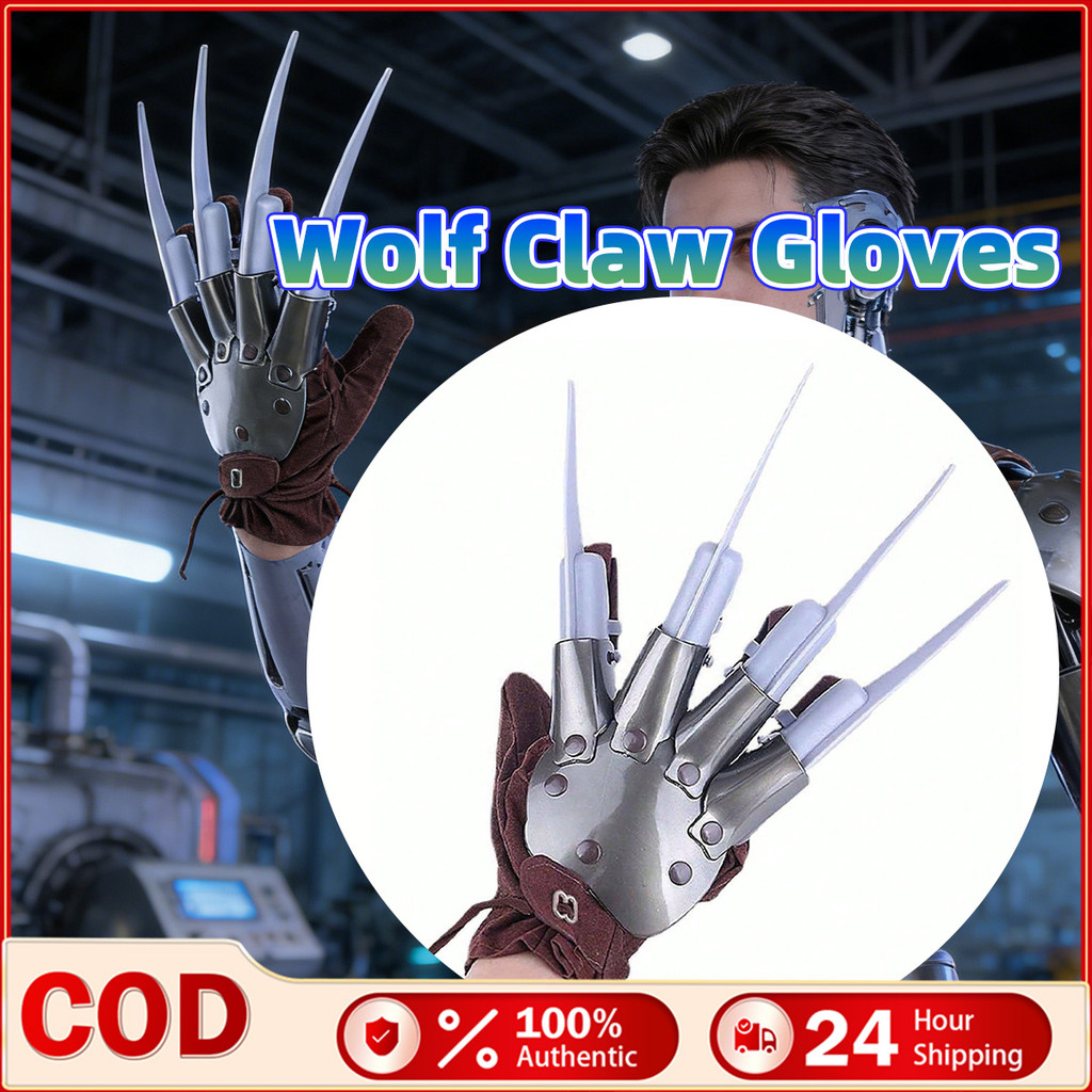 คุณภาพสูง Wolverine Ghost Claw คอสเพลย์ถุงมือ Ghost Claw ถุงมือฮาโลวีนคอสเพลย์ 3D Freddy Krueger ถุง