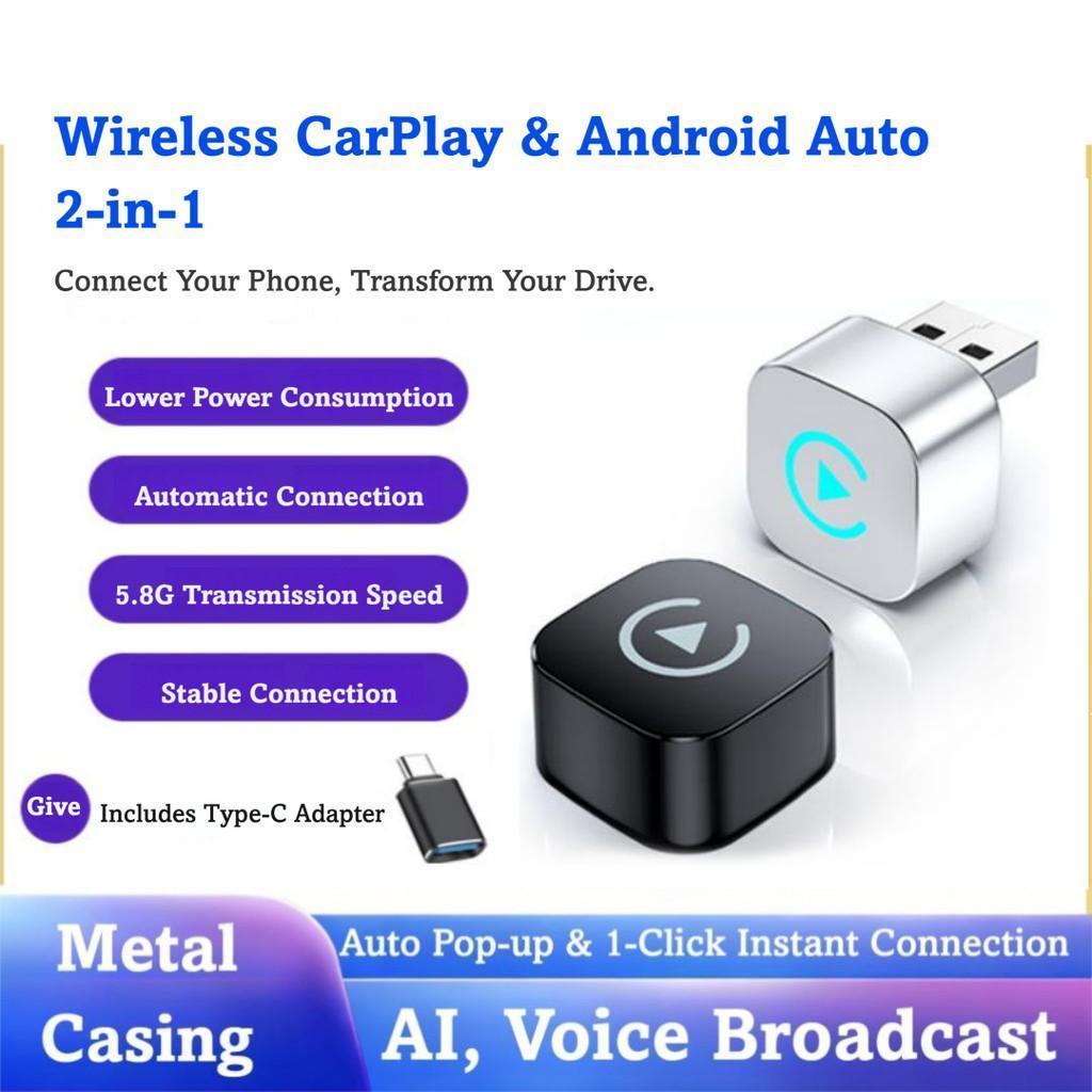 Carplay Module Smart 2in1 Android Auto Car Internectorion Box เหมาะสําหรับ Apple Android Car