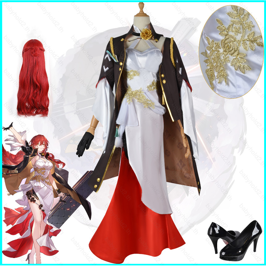 BH2 Honkai: Star Rail Himeko Cosplay Set สำหรับผู้หญิง ชุดวิกและเครื่องประดับผม สไตล์อนิเมะ พร้อมใช้