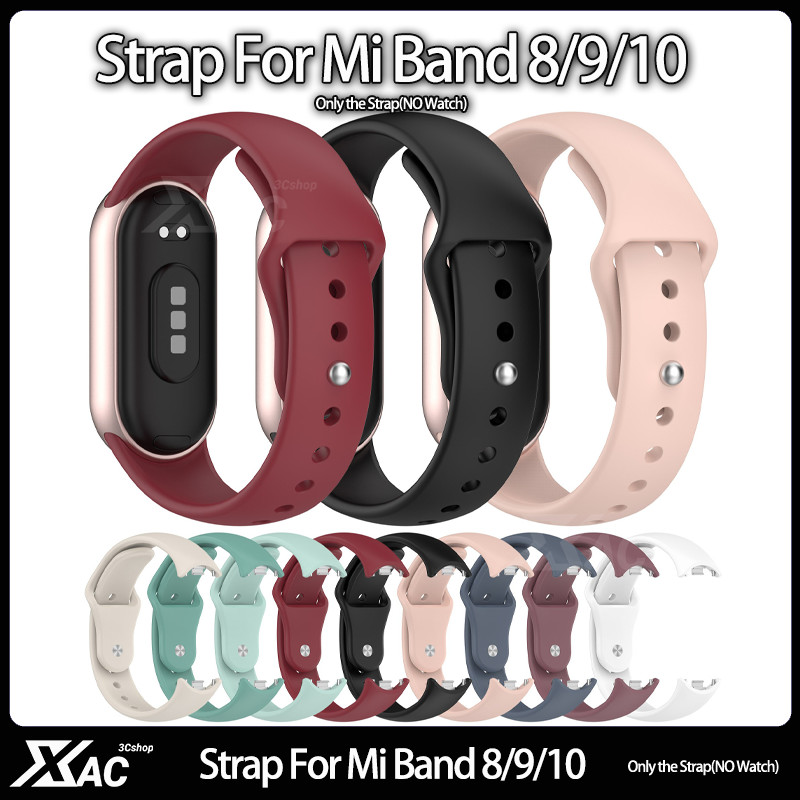สําหรับ Xiaomi Band 8 9 10 สายคล้อง SmartWatch อุปกรณ์เสริมซิลิโคนกีฬาสายรัดข้อมือ pulseira correa สําหรับ MiBand 10 สร้อยข้อมือ