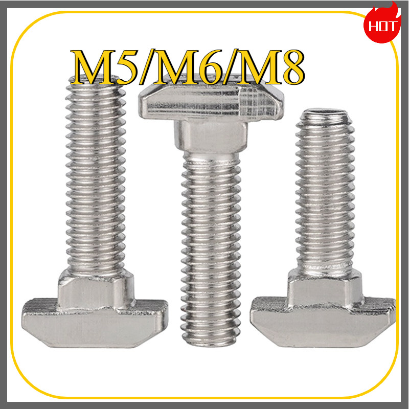 T-Bolt  น็อตยึดสำหรับอลูมิเนียมโปรไฟล์ซีรี่ （ชุบนิกเกิล）มาตรฐานยุโรป M5/M6/M8 JFDP001-5