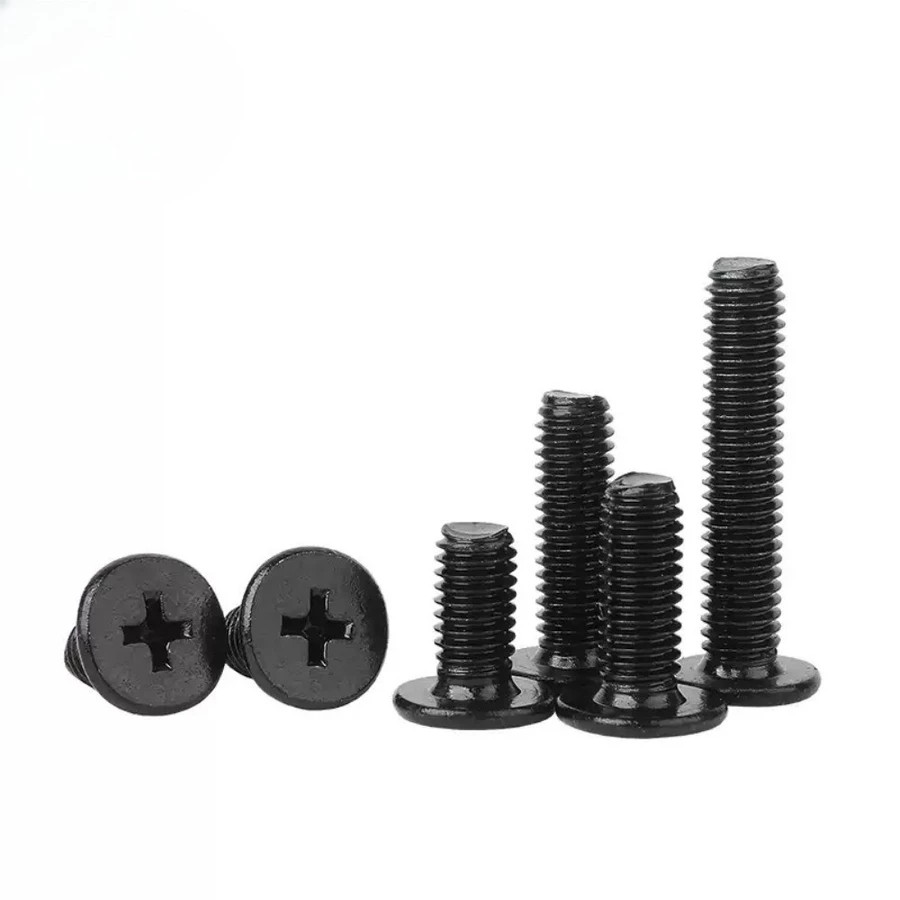 M1.6-M6 น็อต คอมพิวเตอร์ สกรู หัวเตเปอร์ แฉก F+ สแตนเลส 304 สีดำ เกลียวมิล หยาบ / Flat Head Phillip 