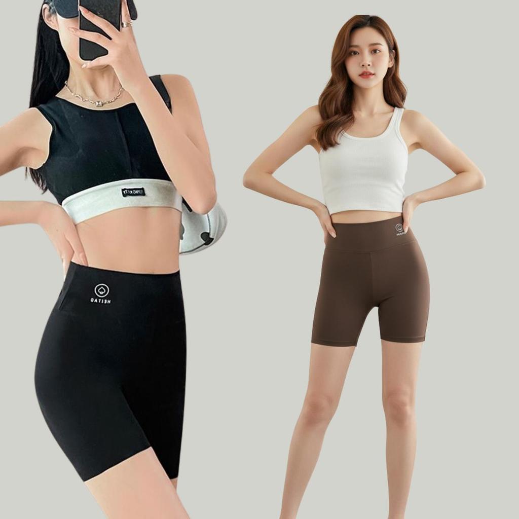 กางเกงขาสั้นผู้หญิง เอวสูง ผ้านุ่ม เลกกิ้งใส่สบาย ดีไซน์เรียบ แมตช์ง่าย ใส่ได้หลายโอกาส