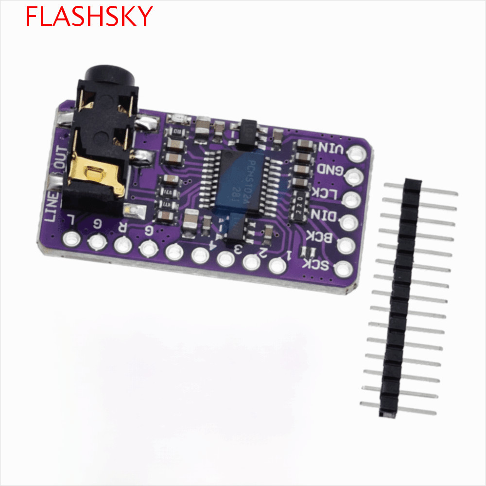 FLASHSKY PCM5102A I2S เครื่องเล่นเสียง,อินเทอร์เฟซ I2S เครื่องเล่นโมดูล,บอร์ดเสียงดิจิตอล PCM5102A D