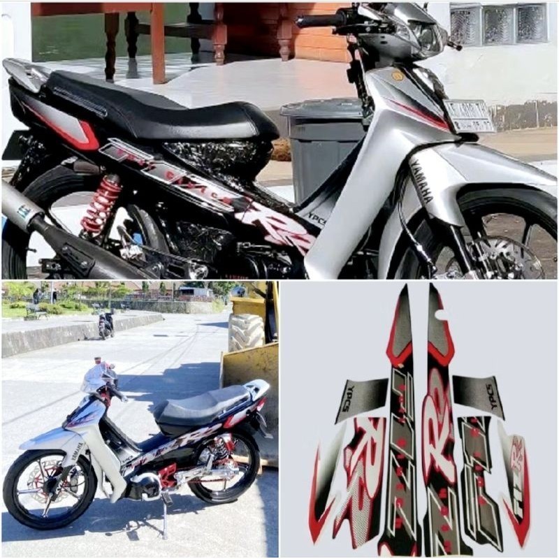 PnP Striping สติกเกอร์ Polet รายชื่อรถจักรยานยนต์ Yamaha F1ZR fizr พบ r f1 zr 2001 สีดําเงินรายการร่