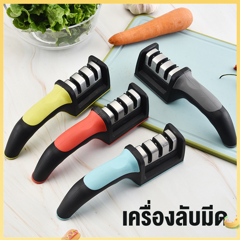 (จัดส่ง 24 ชม.)แขวนสี่ขั้นตอนมีดลับมีดห้องครัวมัลติฟังก์ชั่นมีดเหลามือถืออย่างรวดเร็วหินลับมีดบ้านใหม่เหลา