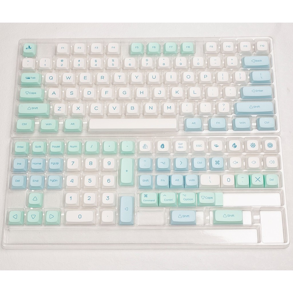 คีย์แคปไทย คีย์แคป Mint Ice Crystal Keycap pbt Sublimation xda เหมาะสําหรับ Apple mac108 104 100 98 