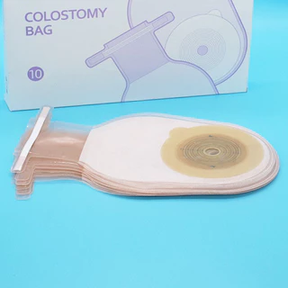 10 ชิ้น ถุงเก็บอุจจาระ ถุงอึแบบชิ้นเดียว Colostomy Bag ถุงเก็บอุจจาระ ขนาด 20-60มม.