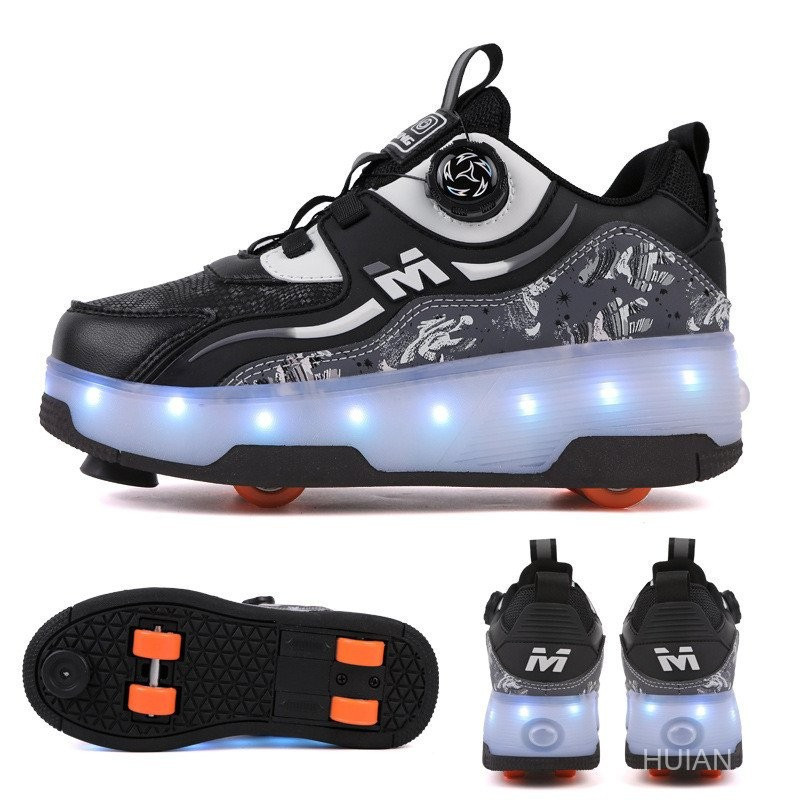 รองเท้า Rollers Skates ส่องแสงสำหรับเด็ก Heelys 8 ล้อ แบบซ่อน สำหรับทั้งชายและหญิง