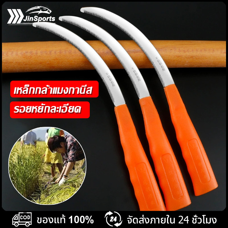 มีดขอ เคียวเล็ก เคียวเกี่ยวข้าว30cm เคียวเกษตร เคียวตัดหญ้า  เคียวสแตนเลส เคียวด้ามส้ม เคียวตัดดีคมนาน