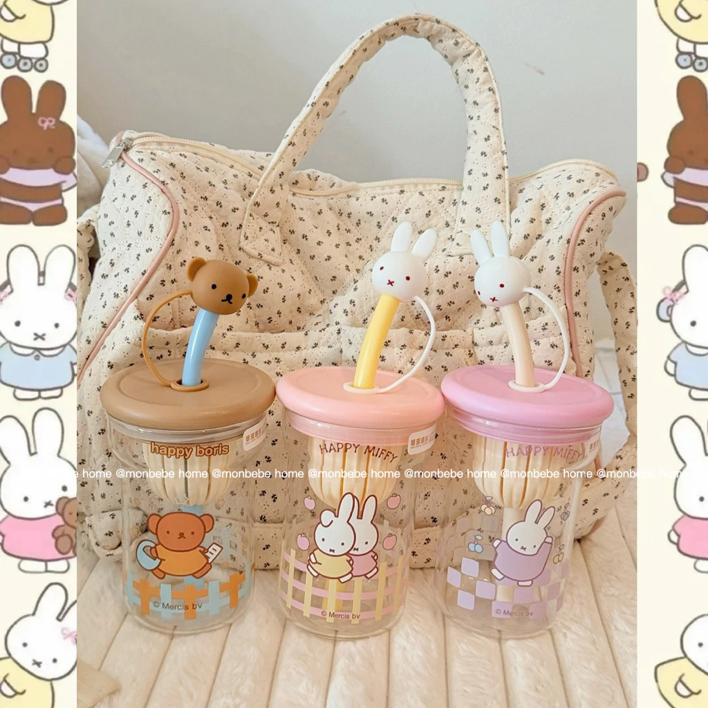 แก้วน้ำ แก้วกาแฟ ของแท้miffy🐰 520ml แก้วทนความร้อน พร้อมส่ง