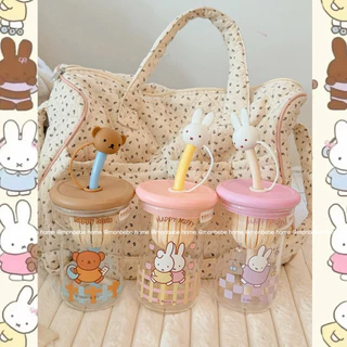 แก้วน้ำ แก้วกาแฟ ของแท้miffy🐰 520ml แก้วทนความร้อน พร้อมส่ง