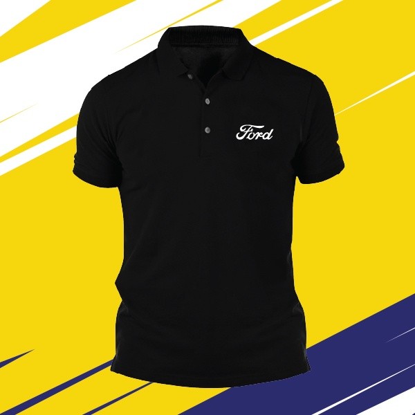 Baju Logo FORD Cotton Polo Shirts Tshirt Kolar Unisex Racing Cal Motorsport Pakaian Fashion M-3XL 2t