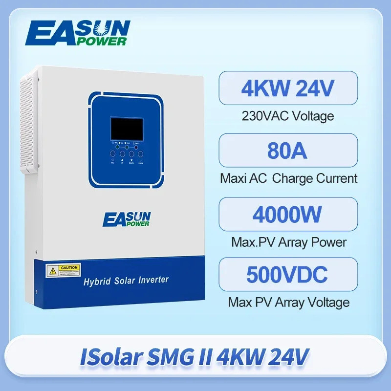 EASUN POWER Hybrid Solar Inverter 4KW 2KW Pure Sine Inverter 24V 12V Dropshipping Solar Inverter Cha