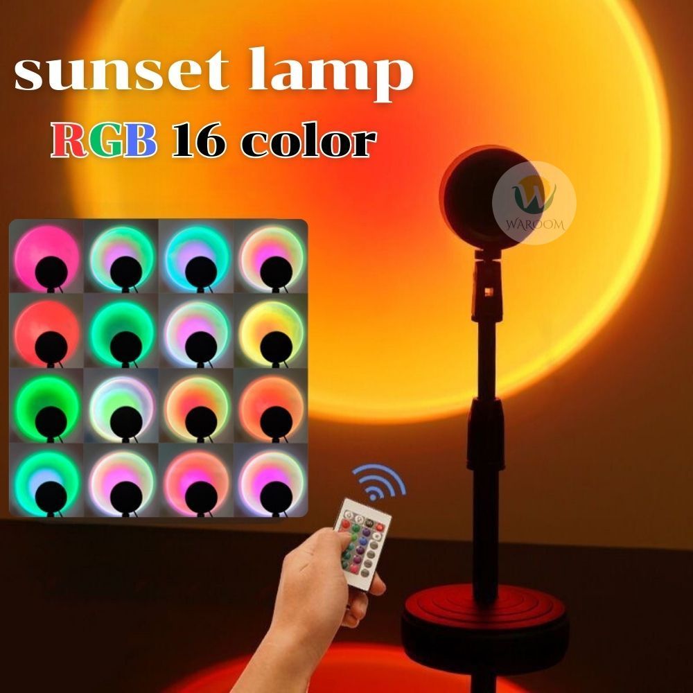 โคมไฟโรเซ่ ไฟ RGB ปรับได้ 16 สี แสงสีรุ้ง แสงพระอาทิตย์ตก ช่วยปรับโทนสีห้อง ถ่ายรูปสวยมากขึ้น
