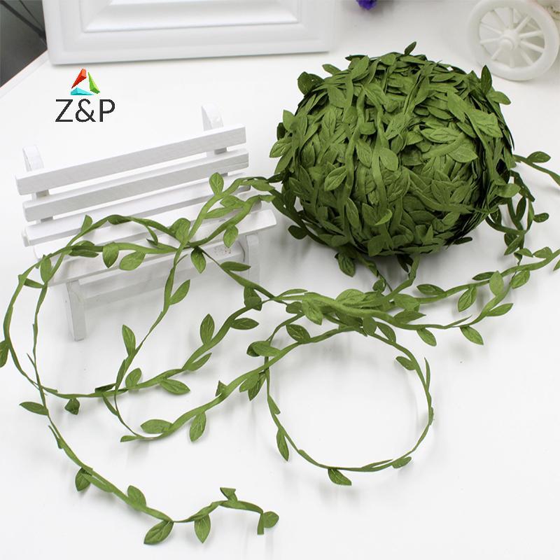 Z & P 20 M ประดิษฐ์ Vine สีเขียว Leaf หวายจําลองใบ Garden Party ตกแต่งงานแต่งงาน Leaf Vine พวงหรีด H
