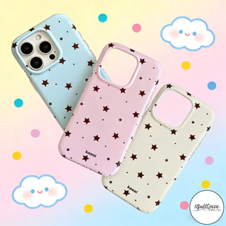 เคสไอโฟน 13 11 17เคสสีล้วนลายดาว สีฟ้าชมพูครีม ม้า2026 น่ารัก สำหรับ IPhone 17 13 15 16 11 14 12 Pro Max 15 16 14 Plus