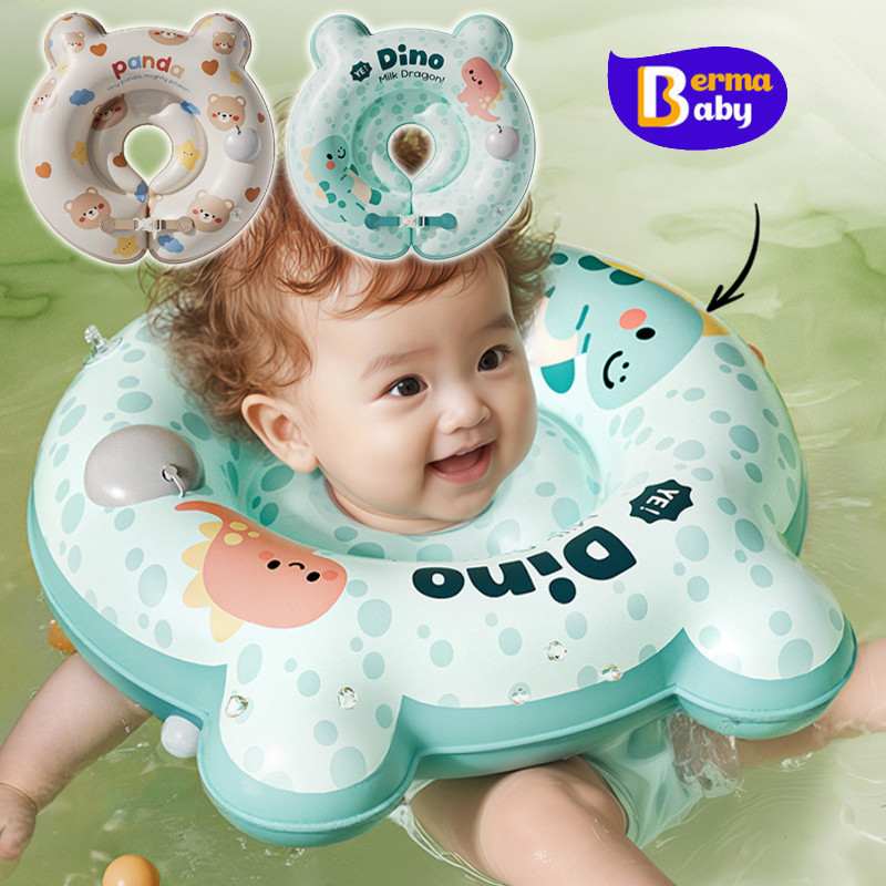 Berma Baby ห่วงยางว่ายน้ำเด็ก ห่วงยางคอ กดเพื่อสูบลม สำหรับเด็กอายุ 0-8 เดือน
