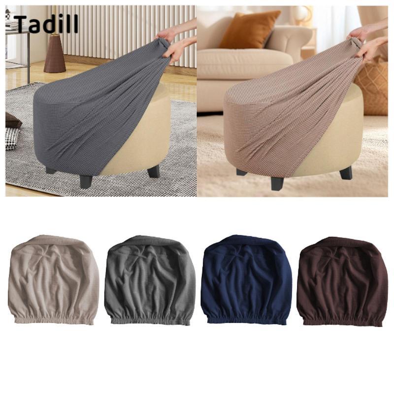 [negjsg] Stretch Ottoman Slipcover เฟอร์นิเจอร์ Protector Cover ซักเครื่องได้ด้วย Elastic Bottom Foo