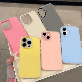 เคสโทรศัพท์แบบ 2 in 1 ซิลิโคนใส เคสเยลลี่ สำหรับ iPhone 16 17 15 14 13 12 11 Pro Max X XR XS Max 7 8 Plus เคสไอโฟน 13