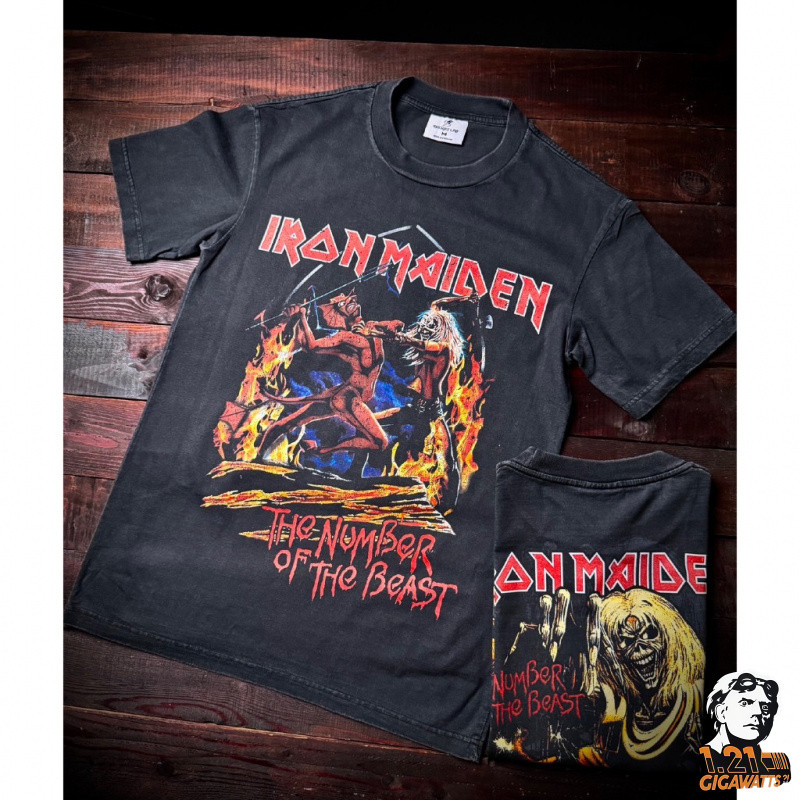 Rocket Lab Iron Maidan เสื้อยืดสีฟอกเฟด ผ้าคอตตอนพรีเมี่ยม USA สกรีนแบบ DTG งานละเอียดคุณภาพคมชัด  เ