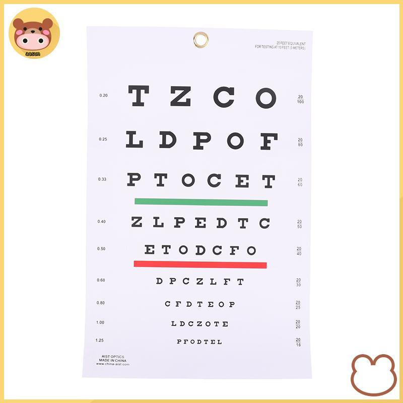 Aosun พรีเมี่ยม Snelen Eye Chart แผนภูมิผนังพลาสติกกันน้ํา Snellen แผนภูมิสําหรับ Eye Test Exams EN