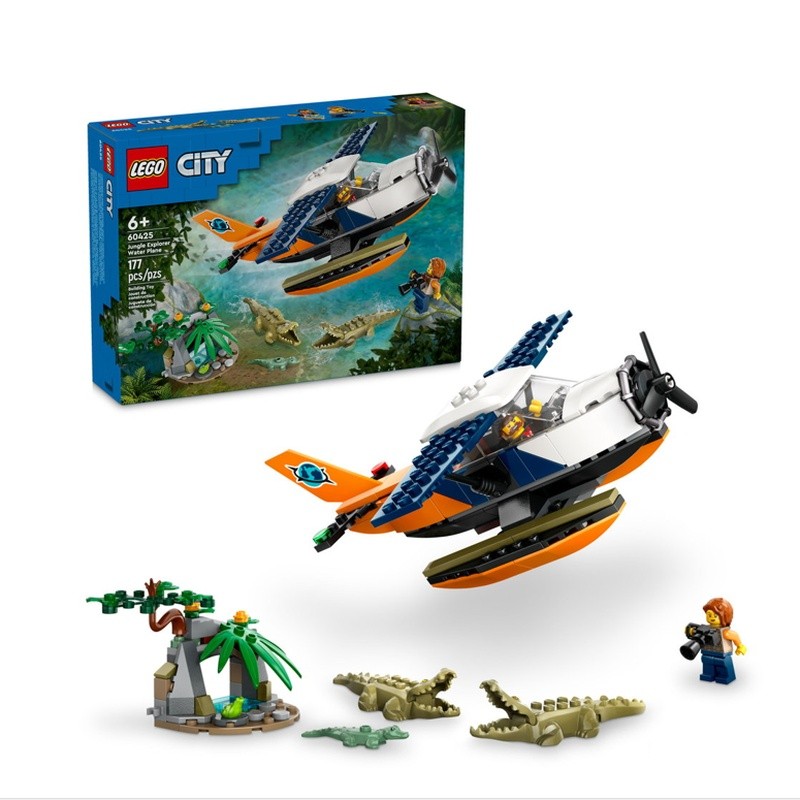 LEGO LEGO 60425 Jungle Explorer เครื่องบินใต้น้ําอาคารบล็อกของเล่นของขวัญประกอบ
