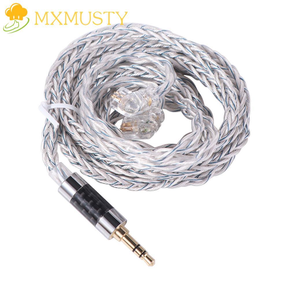 MXMUSTY สายหูฟัง KZ, 784 Cores Silver Plated KZ สายหูฟัง, อุปกรณ์เสริมหูฟัง Uparade สายแบบพกพาเปลี่ย