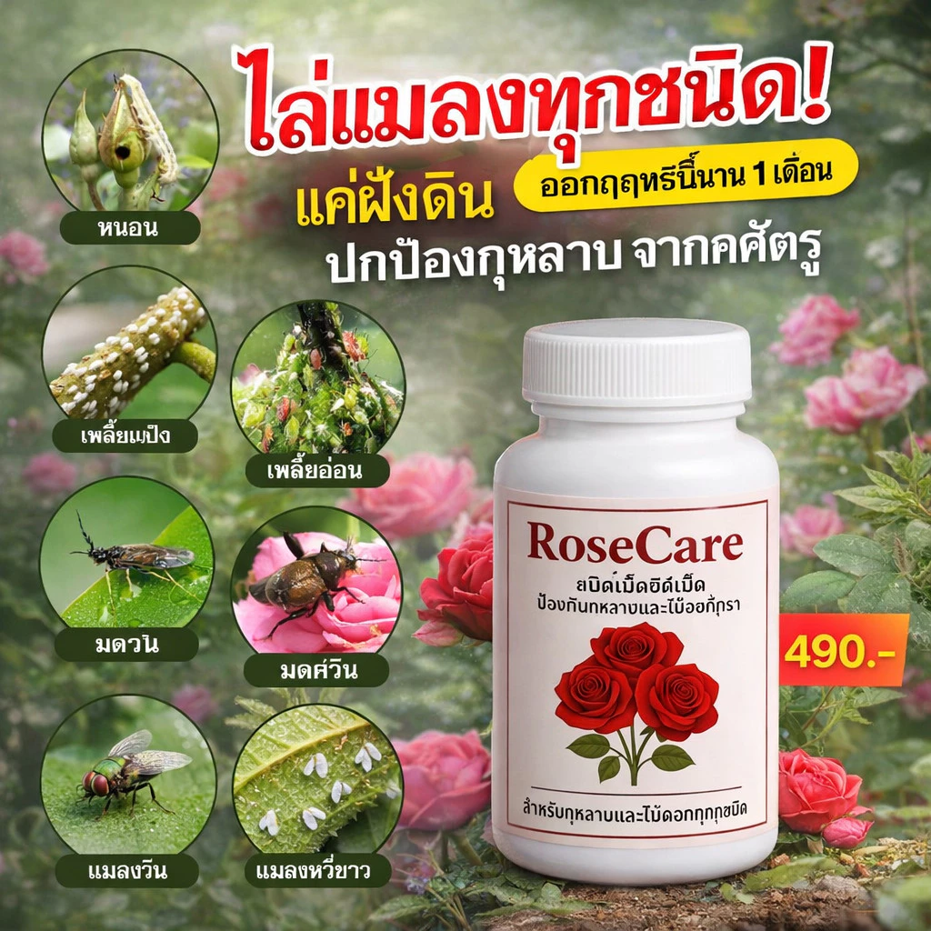 ป้องกันแมลง เพลี้ยไฟ ไรแดง ยาฝังดิน 200เม็ด ไรเชื้อรา ต้านทานโรค ออกฤิทธิ์ 1 เดือน ใช้กับพืชได้ทุกชนิด กุหลาบ กล้วยไม้