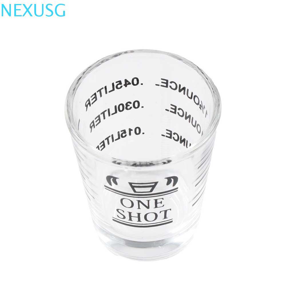 NEXUSG Jigger 1.5oz/45ml อุปกรณ์เสริมบาร์สําหรับงานหนักพร้อมแก้วช็อตขนาด