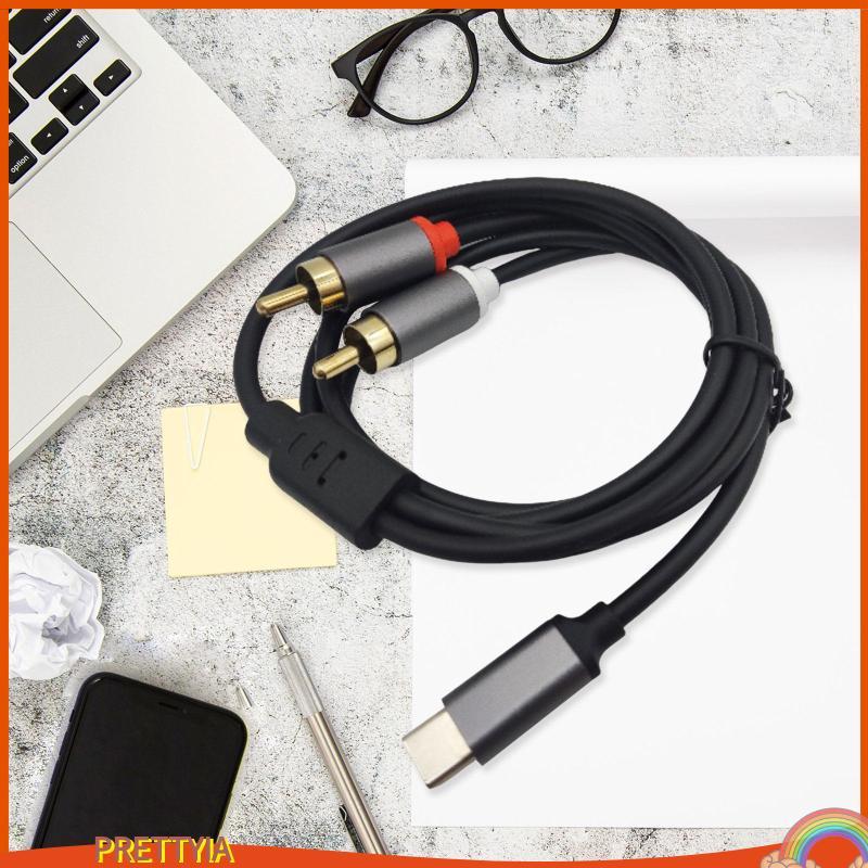 [สวย] Type-c to Double RCA Male Cable Audio AUX Adapter Cable Connection Line AUX Aux Aux Aux Aux Au