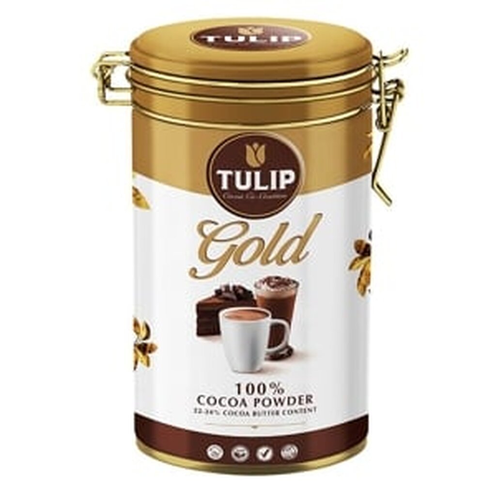 Tulip Gold 100% ผงโกโก้ไขมันโกโก้ 22-24% จากฝรั่งเศส ชนิดกระป๋อง 350 กรัม (05-7202)