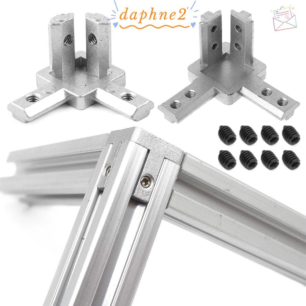DAPHNES End Corner 2020 3030 4040 Series Slot Silver Aluminium Extrusion Profile 3-Way