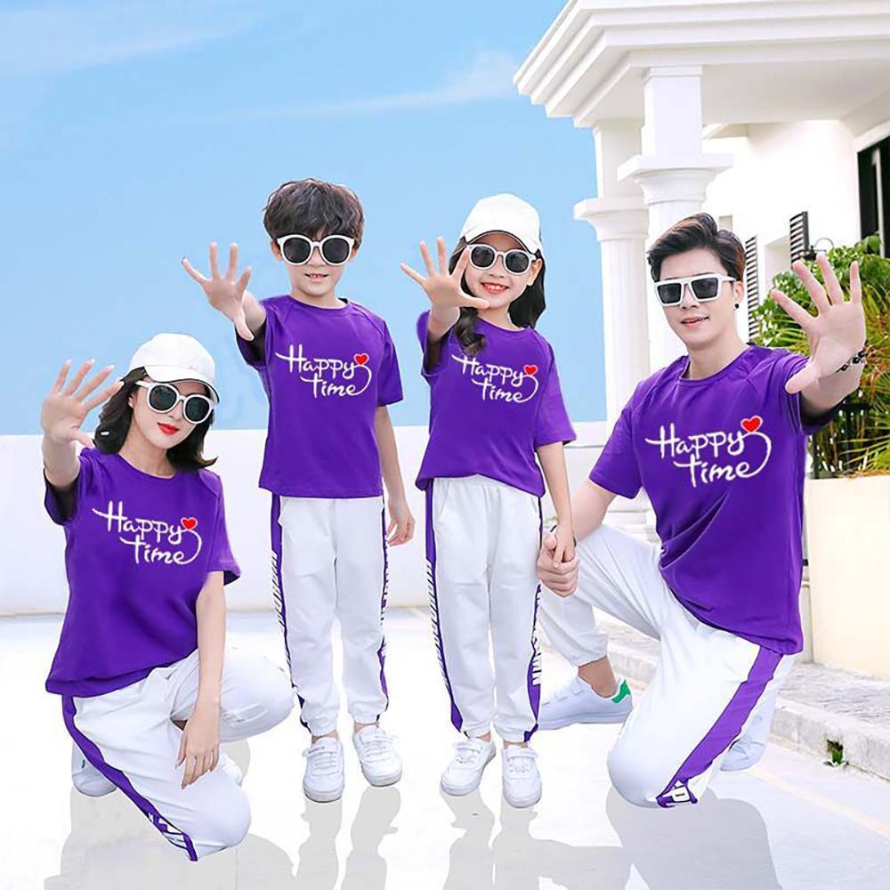 [COD] [เสื้อยืดจับคู่ครอบครัว]เสื้อครอบครัว, ลายรัก, เวลาแห่งความสุข, พ่อ, แม่, เด็ก, ชุดเสื้อยืดที่เข้าชุดกัน, เสื้อผ้า