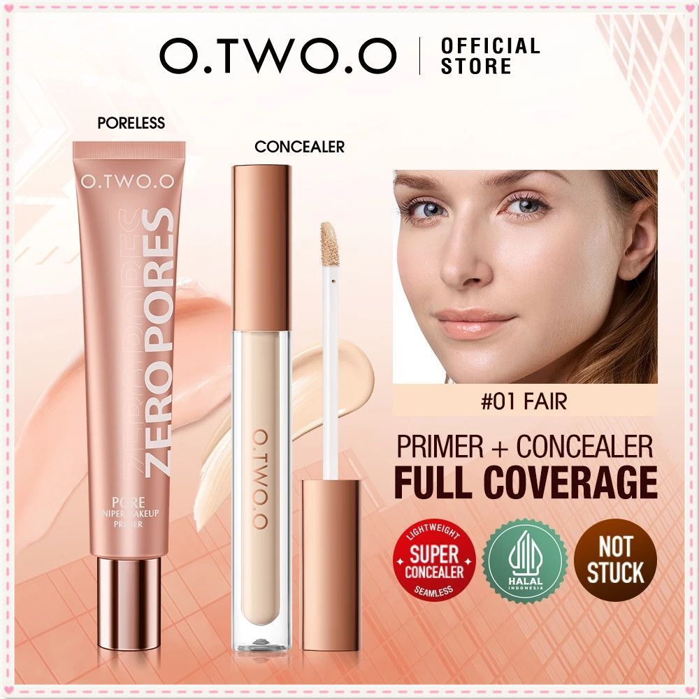 O.two.o ชุด 2 ชิ้น/เซ็ต ไพรเมอร์แต่งหน้า คอนซีลเลอร์ ซอฟต์โฟกัส ผสม ช่วยให้ผิวหน้ากระจ่างใส เหมาะสำห