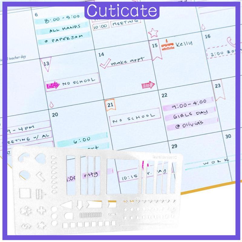 [CUTICATE] Planner Template Stencil ทุกวัน/รายเดือน/รายสัปดาห์ Schedule Journaling Stencil Transpare