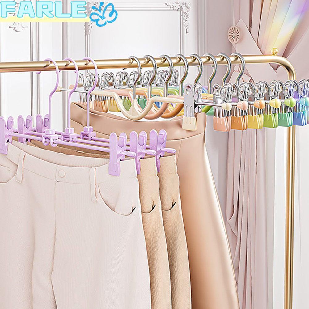 Frl คลิปหนีบกางเกง, คอสั้นสีรุ้งไม้แขวนเสื้อในครัวเรือน, ไม้แขวนเสื้อเก็บของไร้ร่องรอยกันลื่น