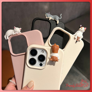 เคสไอโฟน 17 สำหรับ iPhone 11 15 16 13 14 12 Pro Max 7Plus XR 8 7 14 15 16 Plus XS Max เคสโทรศัพท์อุปกรณ์ตกแต่งแมวน่ารัก