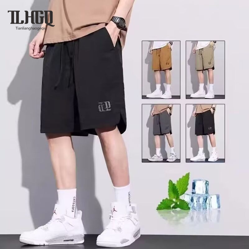 TLHGQ กางเกงขาสั้นทรงหลวมสำหรับหนุ่มๆ ในฤดูร้อน ระบายอากาศได้ดี เหมาะสำหรับชายหาด