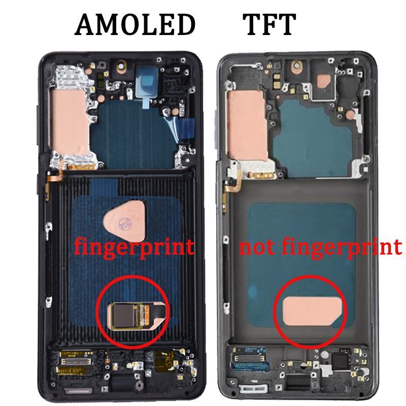 G991 AMOLED สําหรับ Samsung S21 5G G991B G991N G991U จอแสดงผล LCD Touch Screen Digitizer กรอบสําหรับ