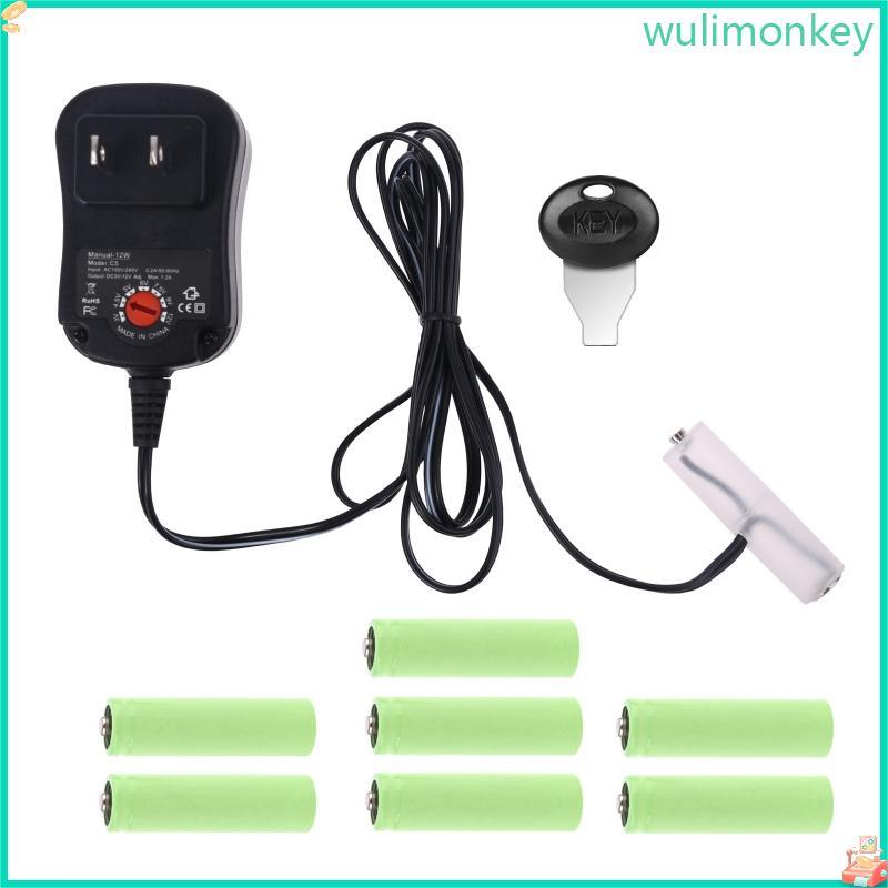 WU Eliminator US Power Supply ปรับได้ 3V 4 5V 6V 9V 12V อะแดปเตอร์สามารถเปลี่ยน 2AA ถึง 8AA แบตเตอรี