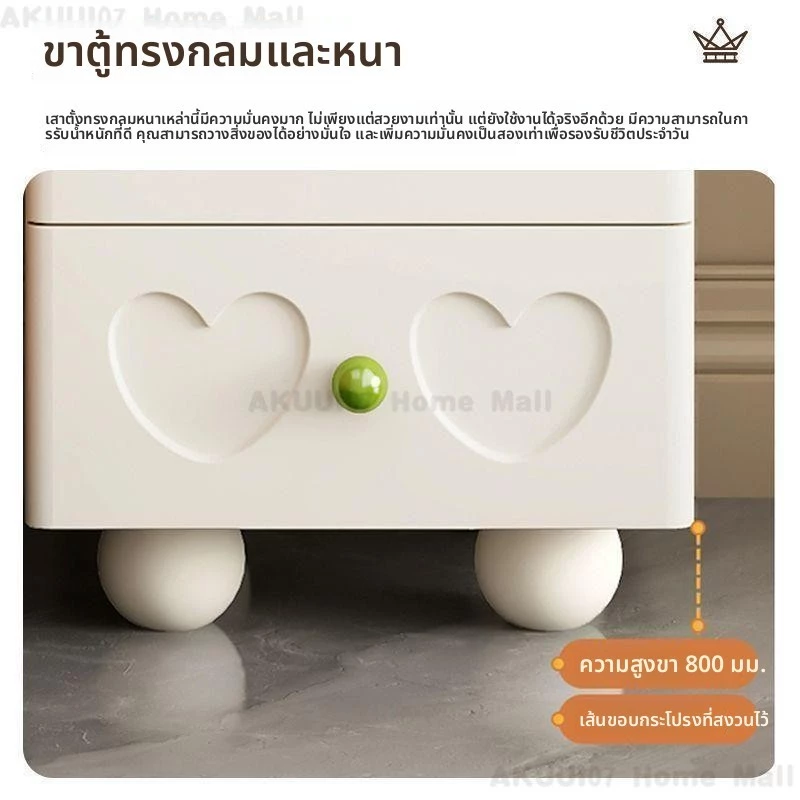 ตู้วางของ ตู้ลิ้นชักสไตล์ครีม ตู้ข้างโซฟา ตู้เก็บของสีดำ thumbnail 8