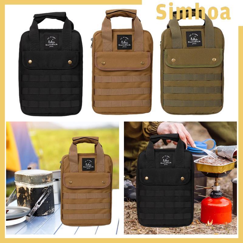 [SIMHOA] Camping Utensils Organizer อุปกรณ์ทําอาหารกระเป๋าบนโต๊ะอาหารกระเป๋าเดินทางสําหรับบาร์บีคิวก