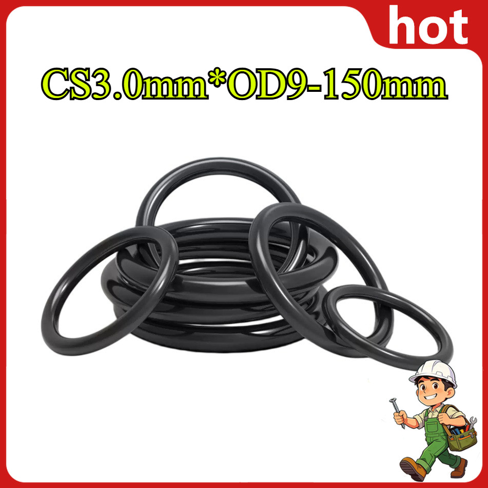 CS3.0mm แหวนซีลยาง O-ring O-ring OD9-150mm แหวนซีลน้ํามันไนไตรล์ปะเก็นสีดํากันน้ําและทนอุณหภูมิสูงMK