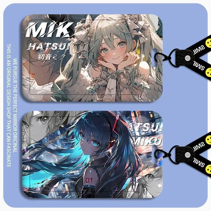 ‌Hatsune Miku Custom Student School Access ID Card Cover Bus Card MRT Card Holder Name Card Case