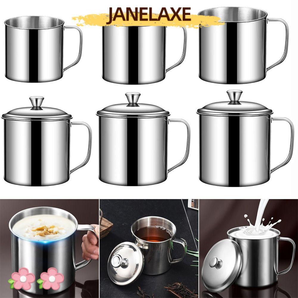 JANELAXE932JN ถ้วยน้ํา, การออกแบบจับพร้อมฝาปิดแก้ว, 304 สแตนเลส 350-1250ml Drinkware Camping