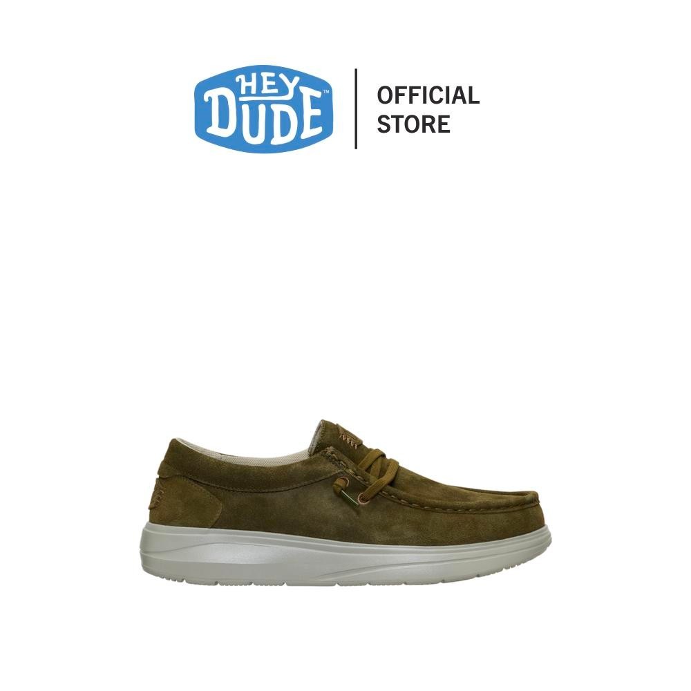 HEYDUDE รองเท้าลำลองผู้ชาย WALLY COMF SUEDE รุ่น 41975-3AF - DARK OLIVE/STONE GREY